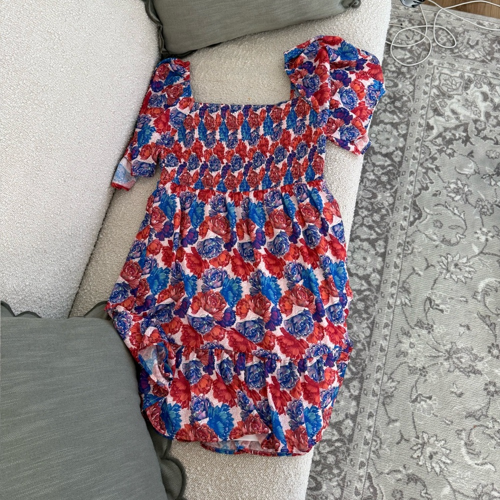NSR Tania Smocked Rose Printed Dress🤍